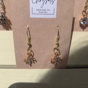 Cubic Zirconia Gold Earrings